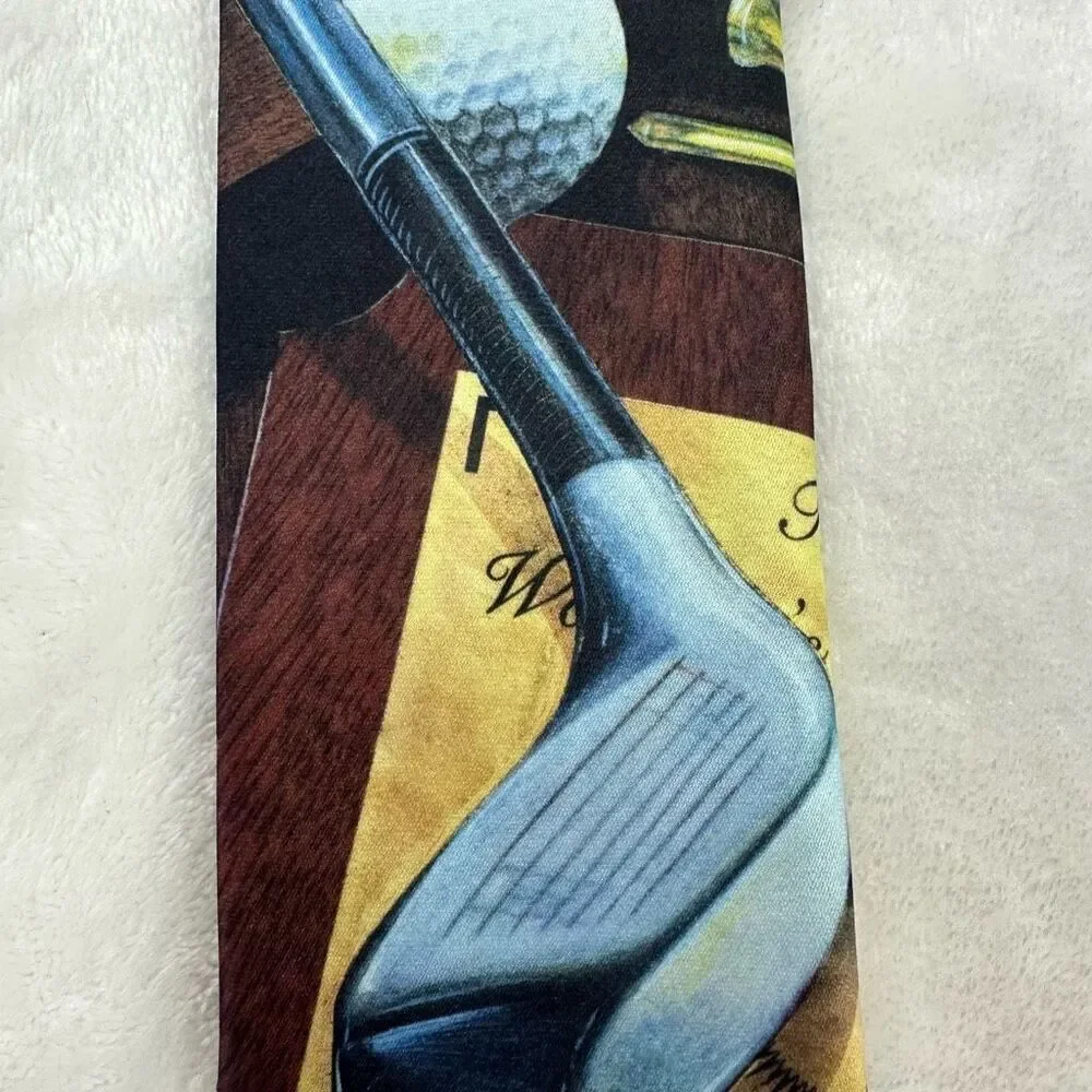 Vintage Ralph‎ Marlin Golfclub Novelry Print Tie Golf Putter Golfer Gift